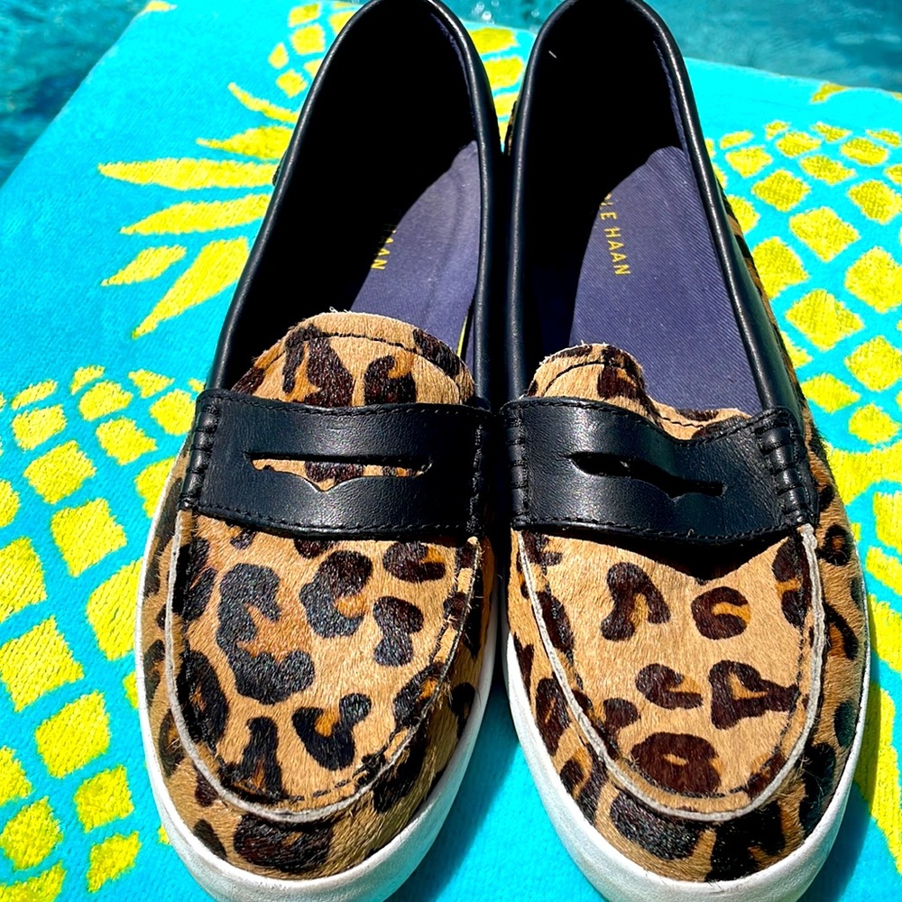 Cole Haan Leopard slip on loafer - 7 B Festival Luxury Preppy